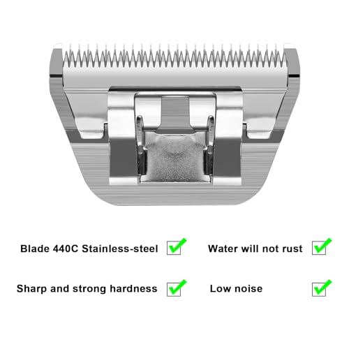 10W Dog Grooming Wide Blades,Compatible with Andis,Oster A5,Wahl KM10 | Cut Length 1/16”(1.5mm) - color: Silver, size: 10W 1.5mm
