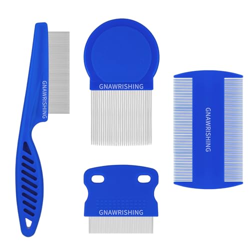 Flea Comb 4Pcs with High Strength Teeth Pet Tear Stain Remover Combs, Pet Dog Cat Grooming Comb Set Effective Float Hair Remover