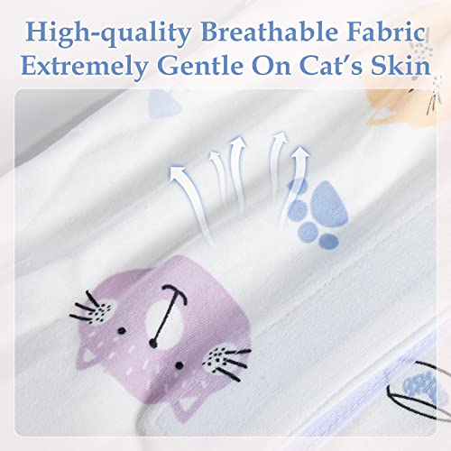 ANWA 2 Pack Cat Recovery Suit - Breathable Cat Onesie for Cats After Surgery Female, Kitten Surgery Recovery Suit Female Abdominal Wounds - color: Kitten + Candy, size: Medium