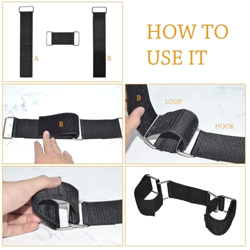 Adjustable Goat Hobbles Binding Tool Nylon Goat Milking Hobbles Goat Milking Supplies Black Goat Binding Tool Goat Banding Kit for Milking Goat Mini Goat Nigerian Dwarfs Nubian Goats