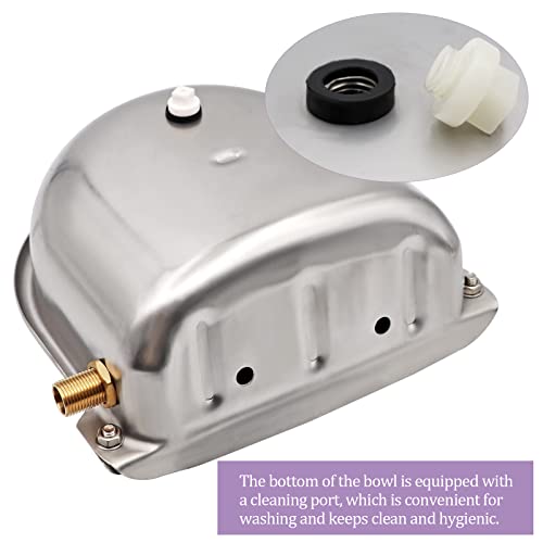 Automatic Dog Water Bowl with Brass Float Valve and Drain Hole | Stainless Steel Dog Water Dispenser Livestock Waterer for Chicken Cattle Pig Goat Big Dog