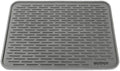 HOTPOP Medium (16"x12") Super Sturdy Silicone Dish Drying Mat and Trivet, Dishwasher Safe, Heat Resistant, Eco-conscious (Grey) - style: (16"x12"), Grey