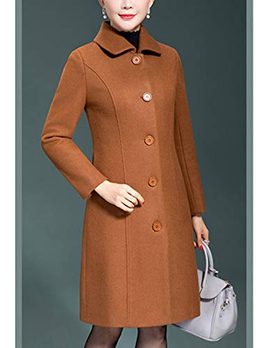 Jenkoon Women's Wool Trench Coat Winter Long Thick Overcoat Walker Coats - color: Caramel, size: Large