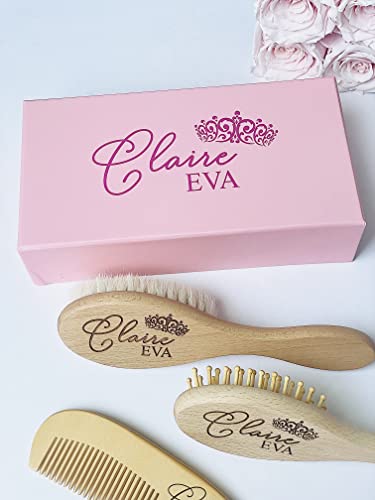 Personalized Wooden Baby Brush Set | Wooden Baby Brush and Comb Set| Personalized Baby Gift | Personalized Baby Gift Girls Girls | Princess Crown