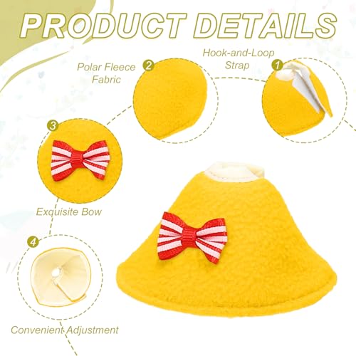 Bird Collars, Bird Cone Collar Protective Recovery Cones, Soft Adjustable Anti-Bite Feather Neck Protector (Yellow, S, 3 Pcs), Intended for Budgie/Cockatiel/Lovebirds - color: Yellow, size: S