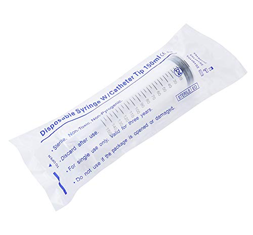 3 Pcs 150ml Large Syringes, Sterile and Individual Sealed, Easy to Use and Clean, Plastic Garden Syringe for Liquid, lip Gloss, Paint, Epoxy Resin, Oil, Watering Plants, Refilling - style: 150ml
