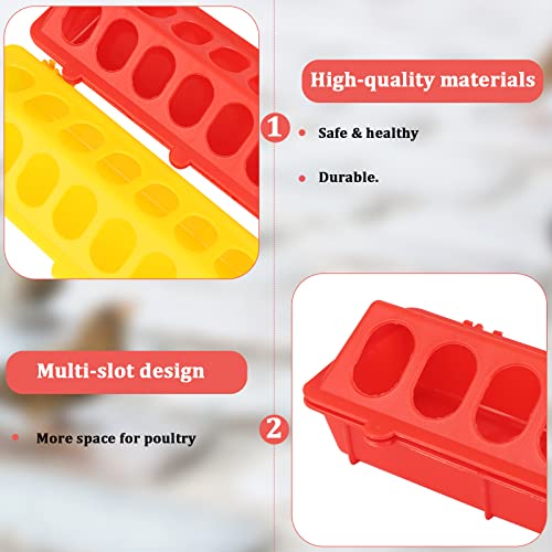 6 Pack Chicken Feeder Waterer Set, 1L Feeder Flip Top Feeding Dispenser with Anti-Spill Design for Pigeon, Chick, Duckling, Quail, Durable Plastic Feeding Supplies for Small Poultry Backyard Birds