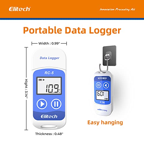 Elitech RC-5 USB Temperature Data Logger Recorder 32000 Points High Accuracy (10 Pack) - size: 10Pack