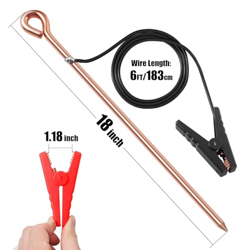 Electric Fence Wire Connect The Energizer and Electric Fence Charger Solar Fence Charger Solar Powered Electric Fence, Solar Electric Fence (6FT(Wire+Grounding Rod)) - style: 6FT(Wire+Grounding Rod)