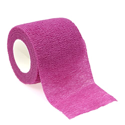 Self Adhesive Bandage Wrap Animal Cohesive Bandage Self Adherent Wrap First Aid Tape for Dogs Cats Horses Birds & Wrist Healing Ankle Sprain (2 Inch Pink 12 Rolls) - color: 2 Inch Pink 12 Rolls