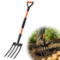 Garden Fork for Digging, 4-Tine Pitch Fork with Foot Step, Ergonomic Y-Handle & Comfortable Grip, Lightweight Durable Pitchfork for Soil Loosening, Compost, Mulch, Weeding & Potato Harvest - 43 Inches - size: 43-inchs