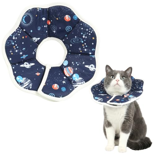 Cat Cone Collar Adjustable, Protective Recovery Collar Soft, Cat Cone Neck Prevent Licking Wound After Surgery, Pet Neck Cone for Kitten Cats (S) - size: S