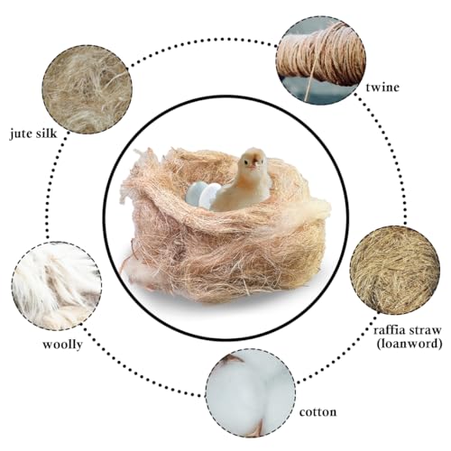Natural Mixing Bird Nesting Materials,4 Kinds of Material Professional Ratio Matching Nesting Material Pads for Bird,Bird Nesting Material for Budgie,Parrot,Finche,Canaries,Other Birds（2.8oz/80g） - style: 2.8oz/80g