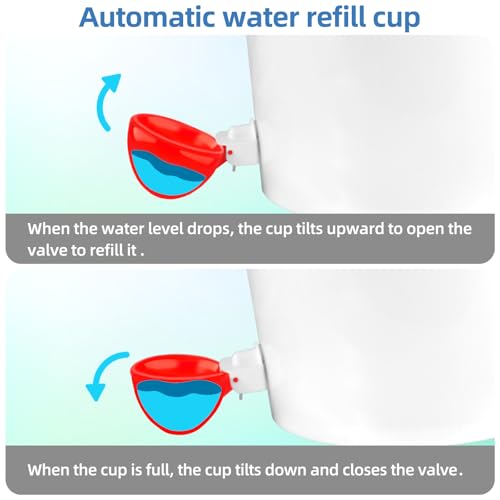 10Pack Large Chicken Waterer Cups, DIY Auto Poultry Water Feeder | Chicken Water Feeder Suitable for Chicks, Duck, Goose,Cat and Turkey , Easy Install with 3/8" Drill Bit