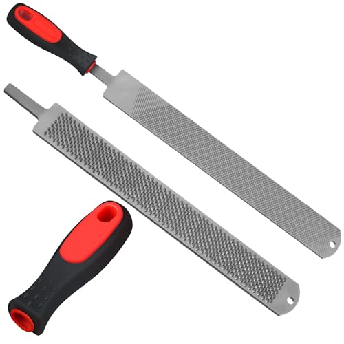 Gisafai 2 Pcs 18 Inch Rasps for Shoeing Horses with Handle Trimming File Carbon Steel Farrier Tools for Repair Horse Goat Hooves Cow Donkey Pig Animal Hooves Repairing Wood Working Supplies - size: 18 Inch