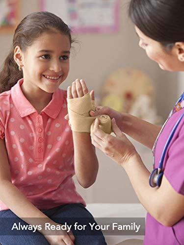 RISEN Cohesive Bandage 2” x 5 Yards, 6 Rolls, Self Adherent Wrap Medical Tape, Adhesive Flexible Breathable First Aid Gauze Ideal for Stretch Athletic - color: Tan
