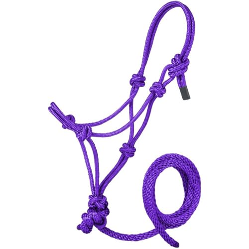Tough1 Miniature Poly Rope Halter with Lead - color: Purple, size: Medium
