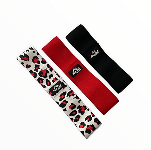 Pure Lust Booty Bands,Resistance Bands,Glute Bands,Fabric Workout Bands,Exercise Bands,Hip Bands,Red,Black,Leopard,Light,Medium & Heavy Resistance