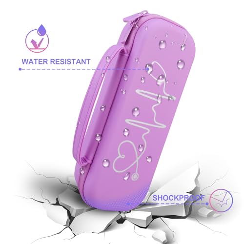 BOVKE Stethoscope Case for 3M Littmann Classic III, Lightweight II S.E, MDF Acoustica Deluxe Stethoscopes - Extra Room for Medical Bandage Scissors EMT Trauma Shear and LED Penlights, Light Purple - color: Light Purple