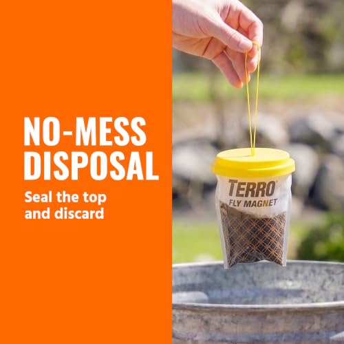 TERRO Fly Magnet Disposable Outdoor Fly Trap with Bait - T524 - Outdoor Fly Trap - Attract & Trap Flies Easily - Effective Insect Control