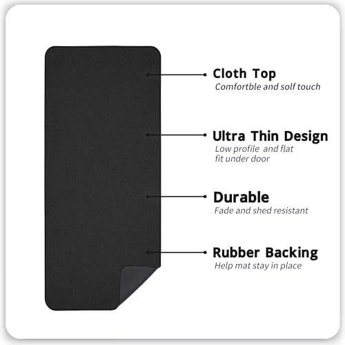 Bosap Bath Mat,Ultra Thin Bathroom Runner Rugs,Large Bath Mats for Bathroom,Quick Dry,Non-Slip,Machine Washable,Low Pile,Bath Rug,Shower Outside,Sink,Home Decor Accessories.Black,2'x5'（24x60inch） - color: Black, size: 2' X 5' (Runner)