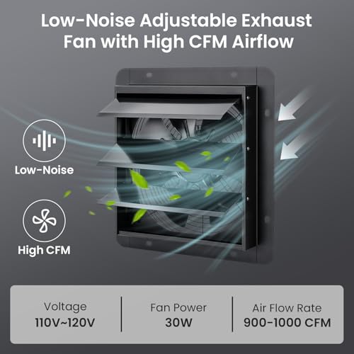 GROWNEER Solar Powered Exhaust Fan, 30W Solar Panel+10" High Speed Solar Powered Fans with Power Adapter, Waterproof Solar Fan with Bracket for Shed, Chicken Coop, Greenhouse, Attic - style: 10 Inch with Solar Panel