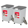 IRIS USA Dog Food Storage Container, 2-Pack, Up to 54 lbs, Gray/Dark Gray | Made in the USA, Comes w/ Wheels & 2-Cup Scoop, Airtight Seal, BPA-Free, Bird Seed, Cat food, Cat Litter, Multi-Pet Household - color: Gray/Dark Gray, size: 54 lbs - 2 Pack