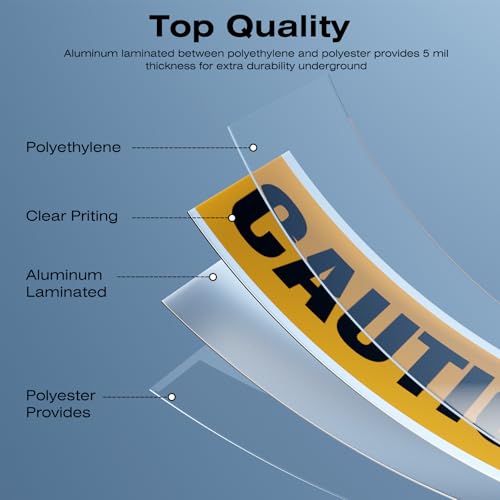1000 Feet Caution Buried Fiber Optic Line Below Orange/Black Print Safety Tape with Above-Ground Caution Tag, 2 Inch x Foot 5 Mil, Detectable 2-Inch - style: Caution Buried Fiber Optic Line