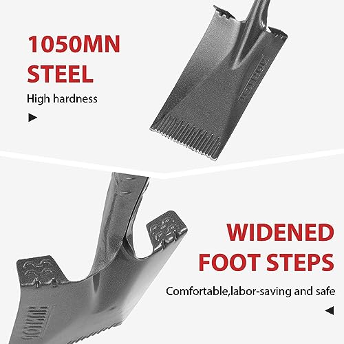 Sharp Blade Spade Shovel Garden Flat Spades for Gardening and Edging | Heavy-Duty Steel Shovel Head,Sturdy Fiberglass Handle,Comfortable Wide Footplate, for Garden Work,43 inches - style: Contemporary