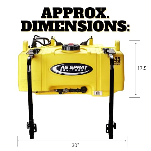 45 Gallon UTV Sprayer | 3-Nozzle Boomless, 4.0 GPM | 12V High-Flo Pump, 30 Ft. Coverage, Deluxe Spot Spray Handgun, 10 Ft. Wire Harness, Bed Mounted for UTVs and Pastures
