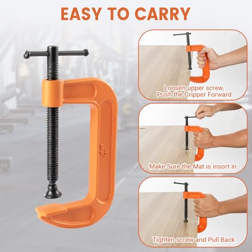 Stall Mat Gripper - 2Pcs Heavy Duty Stall Mat Grippers,Horse Stall Mat Tool for Horse Stalls, Gym, Barn, and Trailer, Makes Moving Rubber Mats Easier, Saves Your Back and Hands