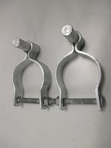 Pressed Steel Chain Link Fence Post Hinge w/Bolt - (2 Sets Pack) (1-5/8") - size: 1-5/8 Inch