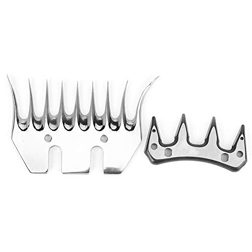 Stainless Steel Sheep Clippers 9 Tooth 13 Tooth Replacement Shearing Cutter Upper Serration for Sheep Goat Grooming, Smooth Efficient Cutting for Farmers Livestock Trimming - size: 9-tooth curved (+ swing )