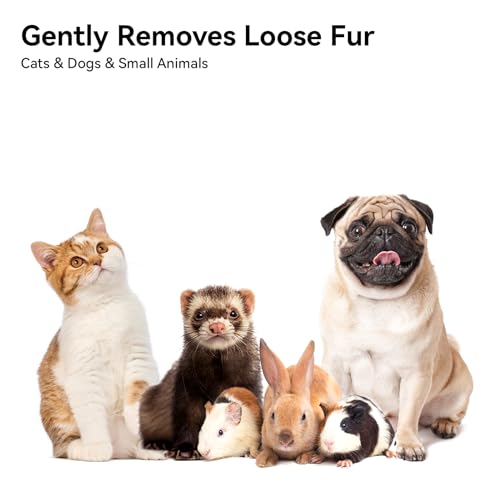 Aumuca Skin Friendly Self-Cleaning Slicker Brush for Dogs & Cats, Gentle Pet Grooming Tool for Shedding & Deshedding, Efficient Hair Remover for Long & Short Haired Pets | Self Cleaning Pet Brush for Long or Semi-Short Haired Cats, Removing Loose Fur & Ta