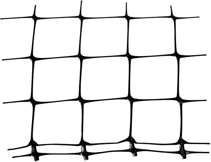 Tenax Deer Fence Barrier Reinforced Edge 7.5'x100' Black Made in USA Deer Control Fence 10 Yr 600 lb Breaking Load Reinforced PP Plastic Exclusive Rounded Tensile