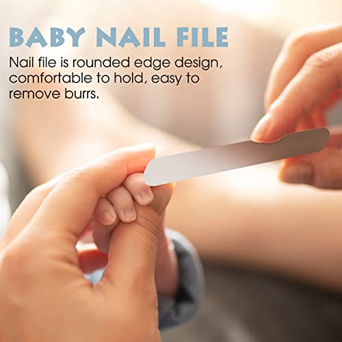 PAPABEAR Baby Nail Clippers Set with Cute Case, Infant Fingernail and Toenail File Kit for Newborn Manicure and Pedicure, New Mom Grooming Gift - color: Bronze