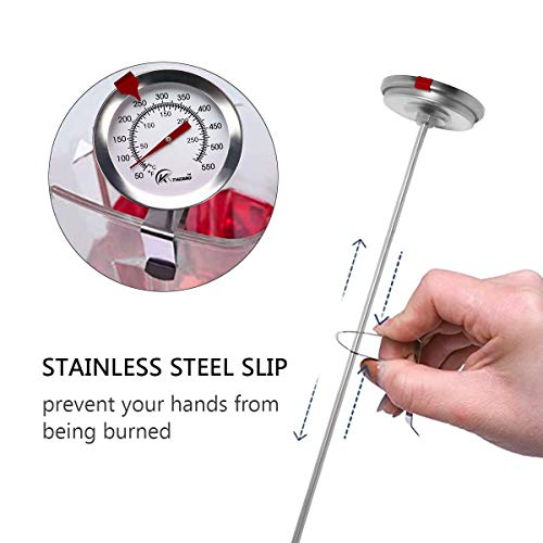 Deep Fry Thermometer with Instant Read,Oil Thermometer(2-Pack),12” Stainless Steel Stem Meat Cooking Thermometer,Best for Turkey,BBQ,Gril - color: 2-pack