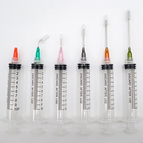 Glue Applicator Syringe with Blunt Tip Needle for Liquid, Ink, Oil, Perfume | Woodworking, Grease, Craft, Epoxy, Lip Gloss Making Filling Dispensing Kit
