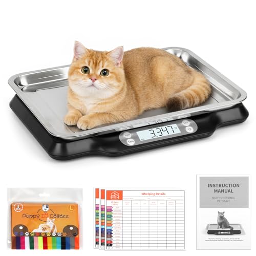 Digital Pet Growth Scale for Weight Tracking, Baby & Pet Scale for Kittens, Puppies, Cats and Small Dogs, 40g–30kg / 66lb Range, LED Display with Hold Function, Pet Tray & Record Card - color: Pet Scale Pro