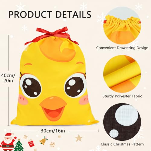 KzgtY Farm Chicken 2PCS Gift Bags with Drawstring, 16 x 12 Inch Reusable Present Sacks for Christmas,Brithday, Holidays,Parties & Gift Packaging - color: Farm Chicken