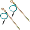 Tellegloww 2 Pcs Portable Ground Rod Grounding Rod with 4ft Grounding Wire 12AWG and Clip Grounding Pin Electric Fence Ground Rod for Antennas Satellite Dishes Generator (Spring Clamp) - style: Spring Clamp