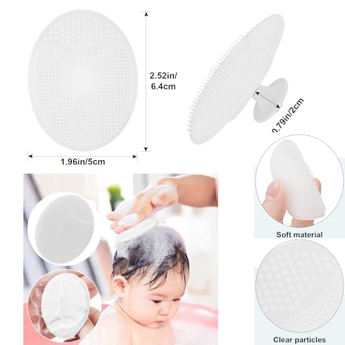 Baby Hair Brush and White Cradle Cap Brush Set for Newborns and Toddlers, Wooden Baby Hair Brush Set with Soft Goat Bristle, Baby Hair Care Kit (2PCS) - color: White