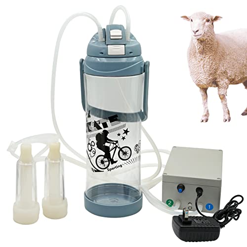 3L Goat Milking Machine Electric Pulsation Vacuum Pump Goat Milker | Portable Milking Machine for Goat, Adjustable Speed, 2 Teat Cups - style: Sheep