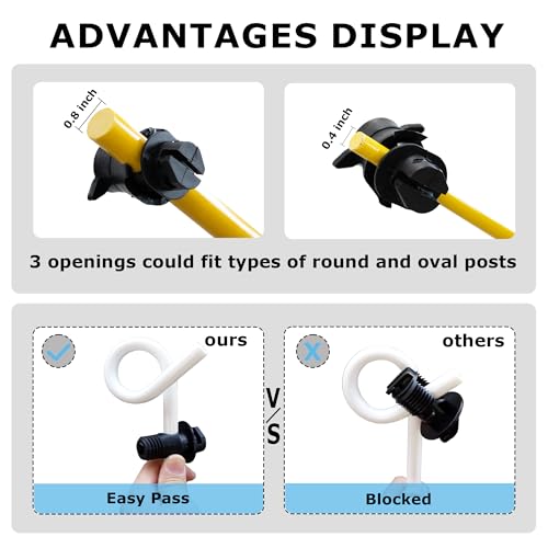 Mingya 25 Pcs Electric Fence Insulators Round Post Clips Electric Wire Insulators Holding for Pig Tail Fiberglass Electric Fence Post - size: 25 pcs