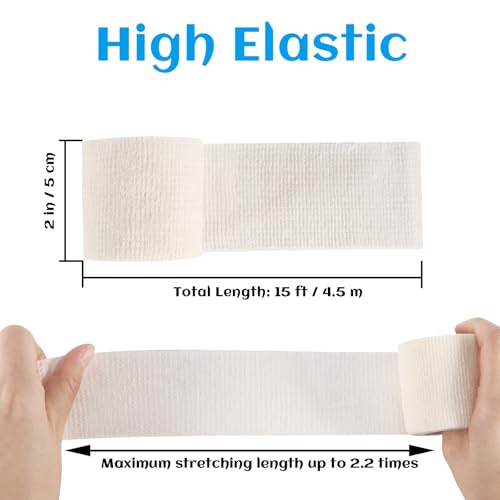 36 Rolls Elastic Self Adhesive Bandage Wrap 2 Inch, Breathable Non Woven Cohesive Bandage, Vet Wrap for Dogs, Ankle Sprains Swelling Self Stick Bandage Wrap, Sports Athletic Tape White - color: 2 Inch-36 Count White
