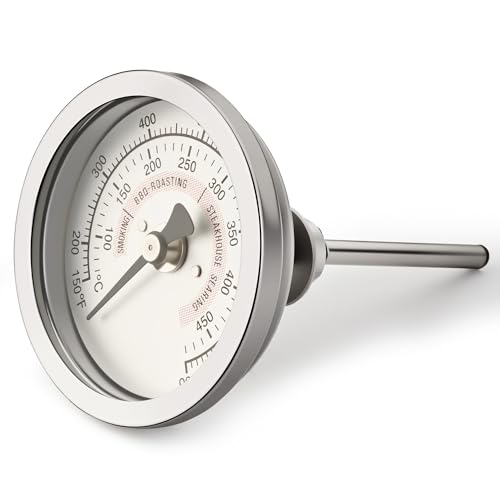 BBQ Grill Temperature Gauge Waterproof Large Face for Kamado Joe JR Barbecue Charcoal Grill Stainless Steel 150-900°F Cooking Thermometer (2.5" for KJ) - size: 2.5" for KJ
