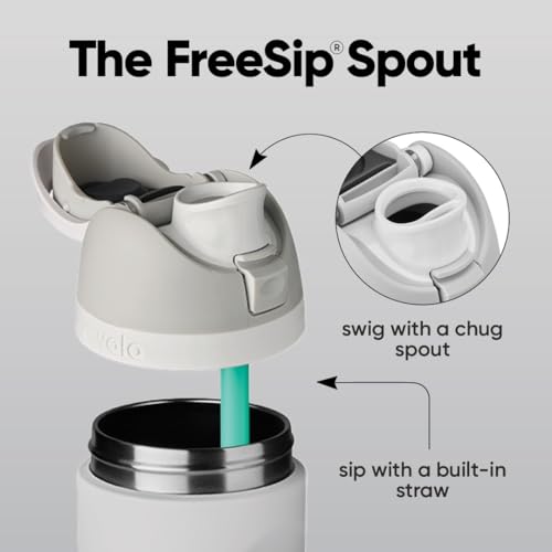 Owala FreeSip Kids Stainless Steel Water Bottle 16 oz Shy Marshmallow - color: Shy Marshmallow, size: 16 Ounces