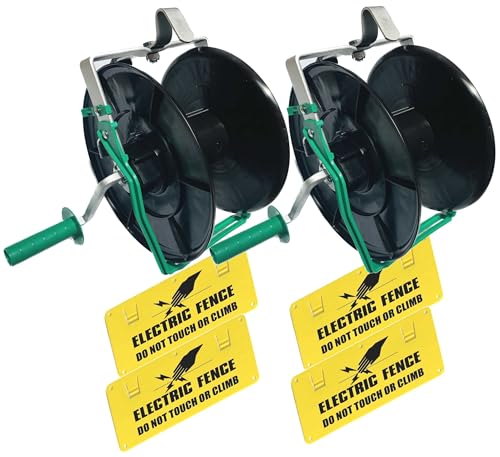 PK2 Electric Fence 3:1 Standard Geared Reel Plus 4 Warning Signs - size: 0 ft x 2 standard reel