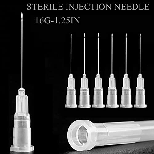 100 Pack 16Ga 1 1/4 Inch Stainless Steel Dispensing Lab Tools Accessories for Scientific Labs, Measuring and Refilling, Individually Wrapped - size: 16G 1-1/4 inch