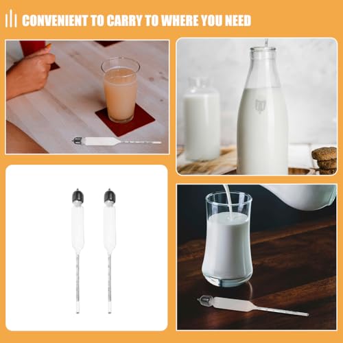 Milk Density Meter 2-Pack Lactometer for Milk and Goat Portable Hydrometer for Kitchen Liquid Measurement Precise Tester for Various Liquids 6.69 in